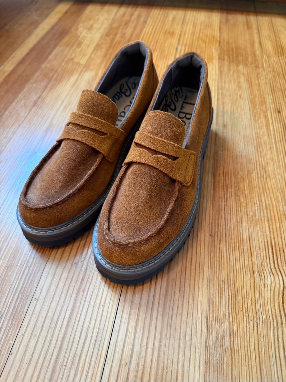 L.L. Bean Suede Penny Loafers
